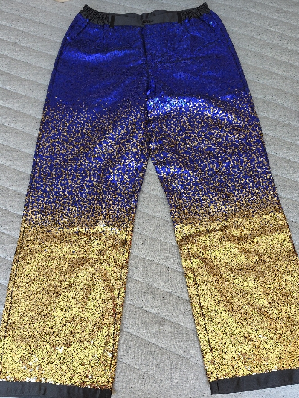 Men's Blue and Gold Sequin Dress Pants